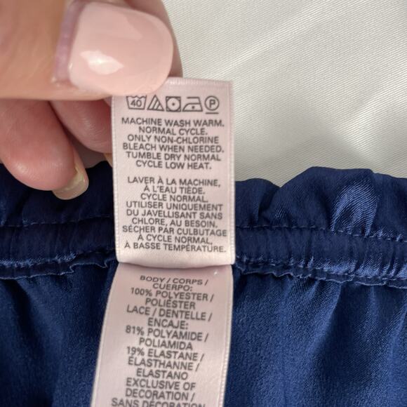 Victoria's Secret Satin Cami Set Navy Blue size M/L - Picture 9 of 10